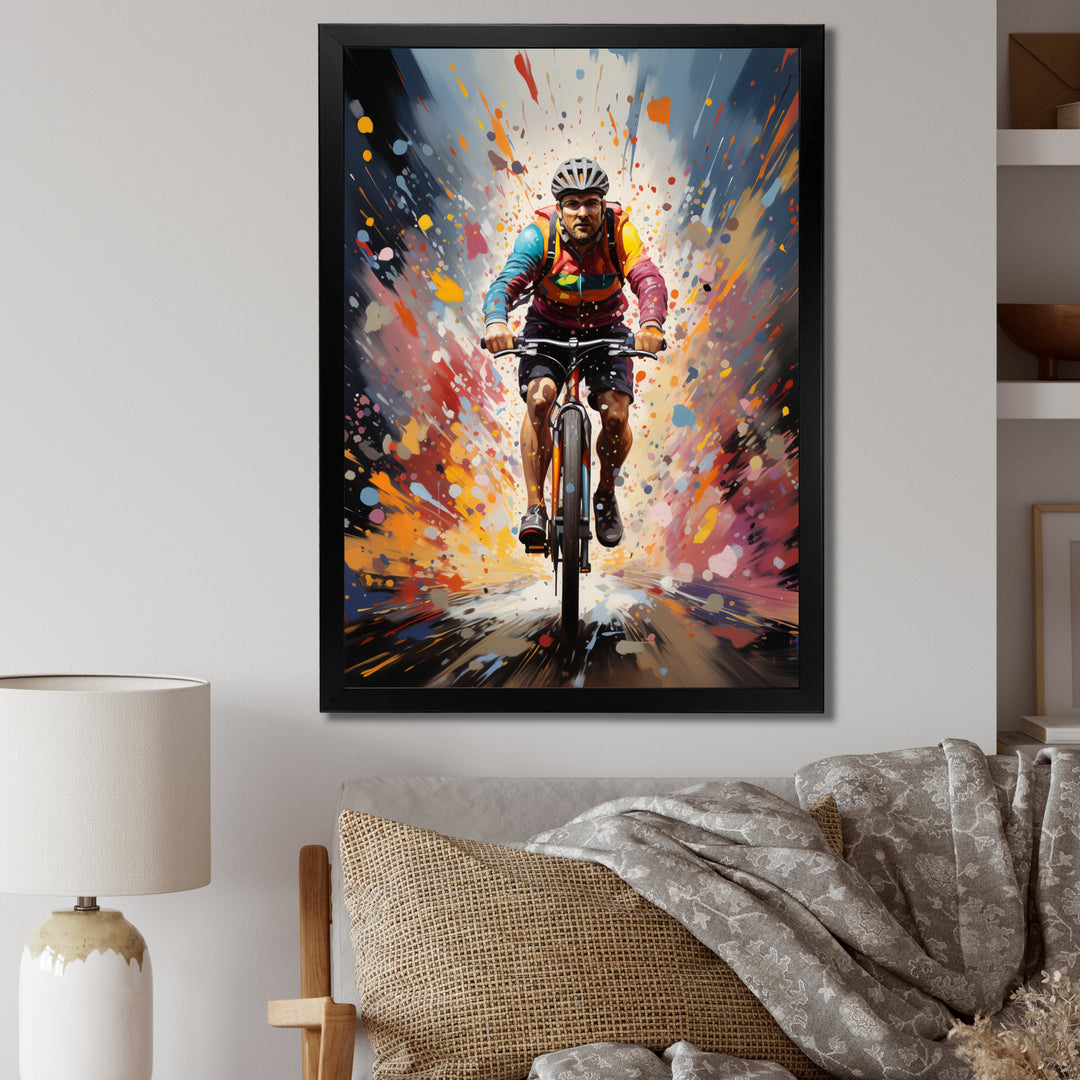 Bicycle Bold Rides Pointillism I - Bicycle Canvas Wall Art