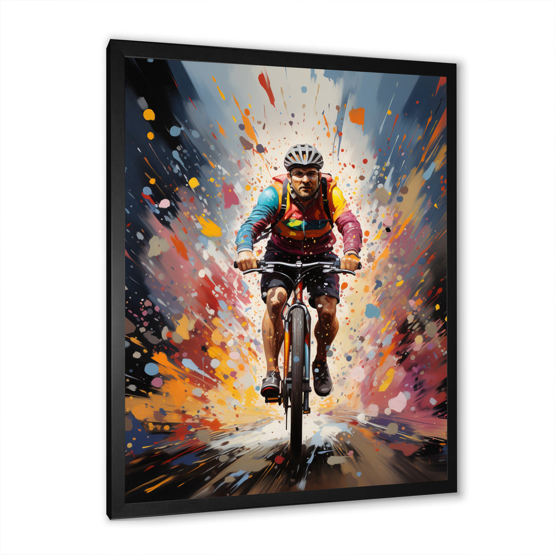 Bicycle Bold Rides Pointillism I - Bicycle Canvas Wall Art
