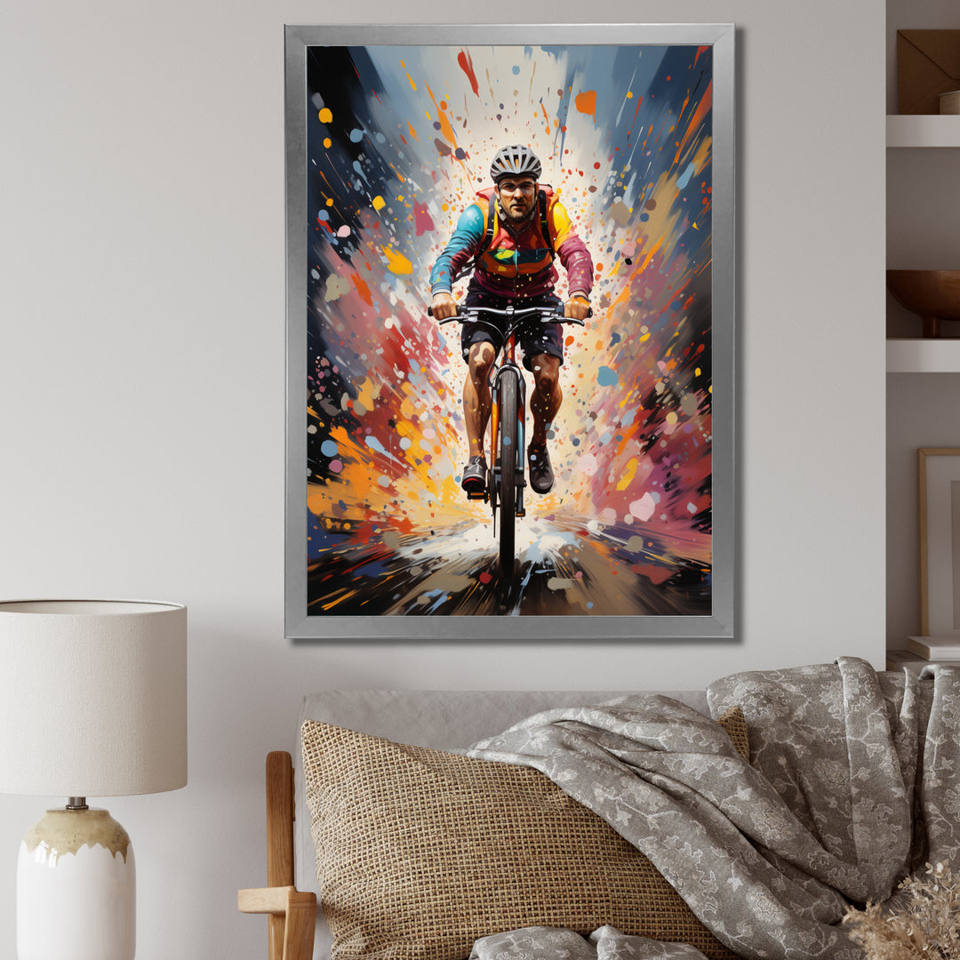 Bicycle Bold Rides Pointillism I - Bicycle Canvas Wall Art