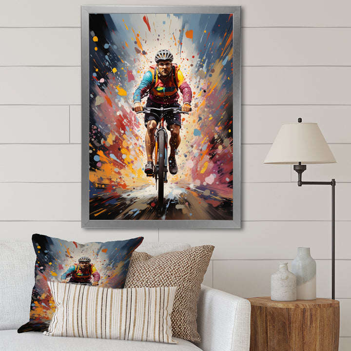 Bicycle Bold Rides Pointillism I - Bicycle Canvas Wall Art