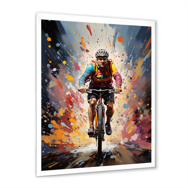 Bicycle Bold Rides Pointillism I - Bicycle Canvas Wall Art