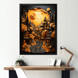Bicycle City Cycling Papercut - Bicycle Canvas Wall Art