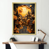 Bicycle City Cycling Papercut - Bicycle Canvas Wall Art