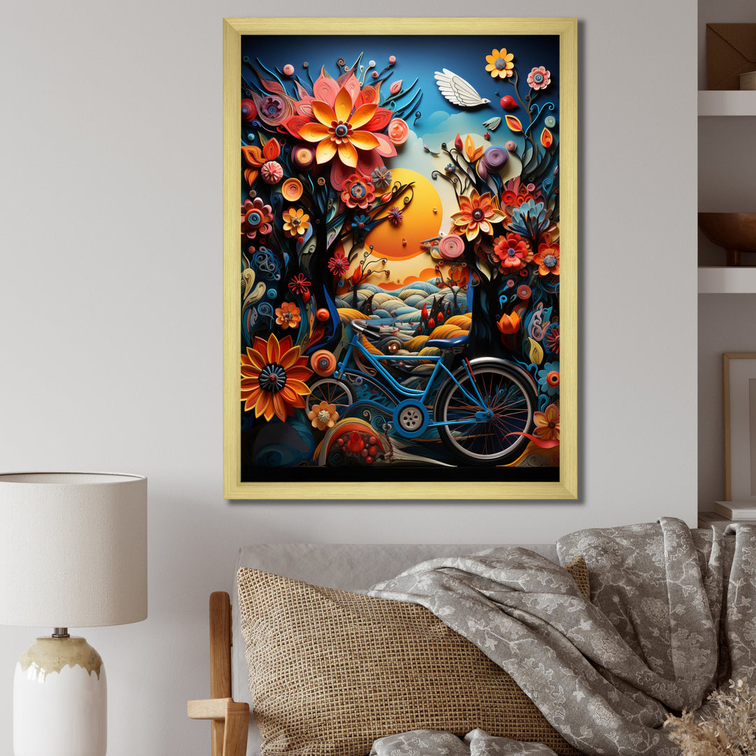 Bicycle Colorful Ride - Bicycle Canvas Wall Art