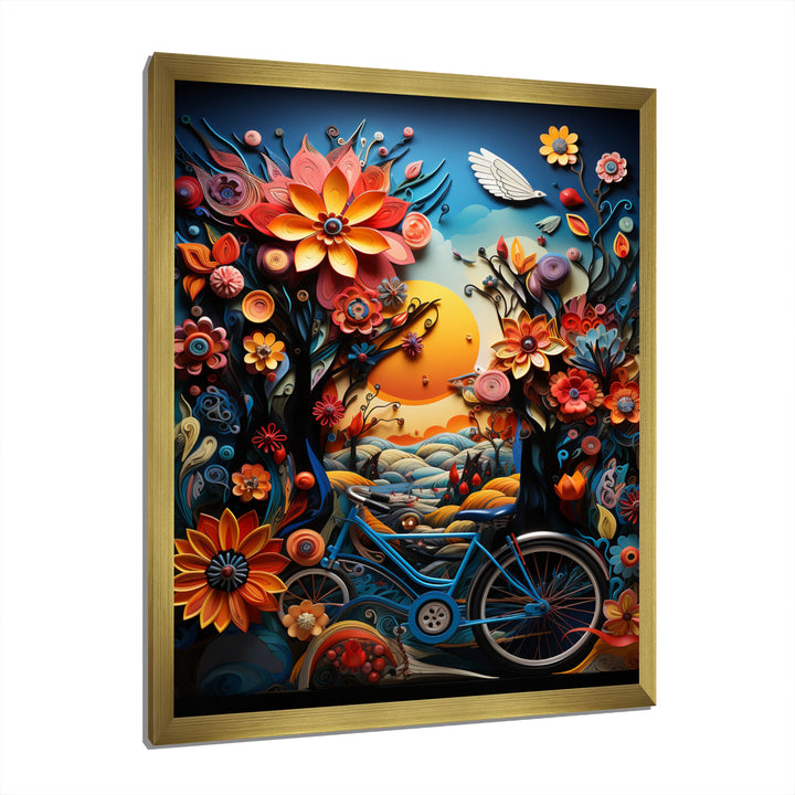 Bicycle Colorful Ride - Bicycle Canvas Wall Art