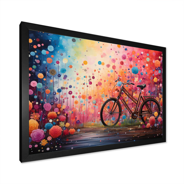 Bicycle Dreamlike Bicycles Pointillism - Bicycle Canvas Wall Art