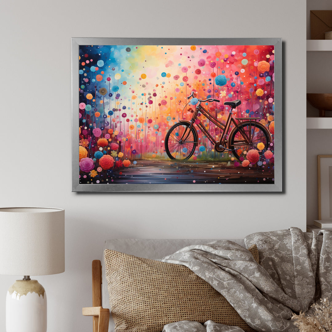 Bicycle Dreamlike Bicycles Pointillism - Bicycle Canvas Wall Art