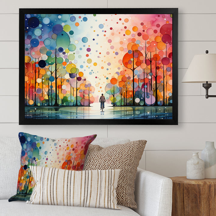 Bicycle Geometric Pedals Pointillism I - Bicycle Canvas Wall Art