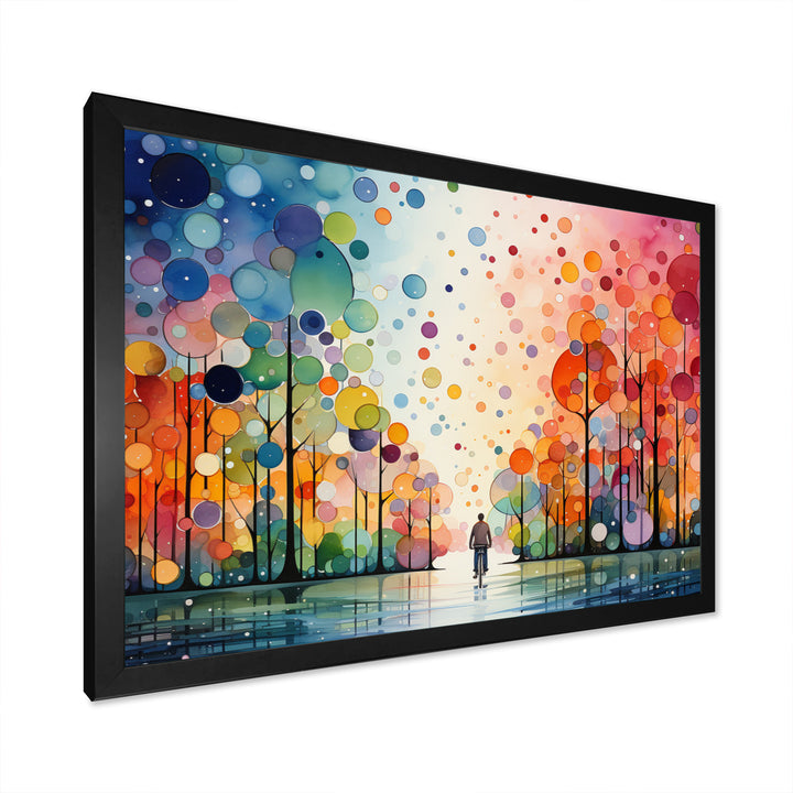 Bicycle Geometric Pedals Pointillism I - Bicycle Canvas Wall Art