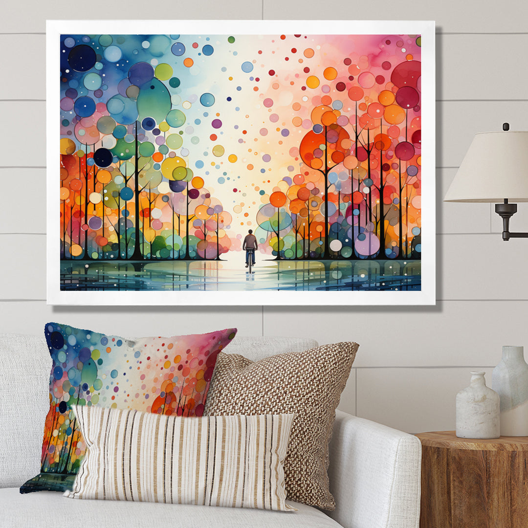 Bicycle Geometric Pedals Pointillism I - Bicycle Canvas Wall Art
