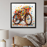 Bicycle Joyful Rides Pointillism I - Bicycle Canvas Wall Art