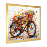 Bicycle Joyful Rides Pointillism I - Bicycle Canvas Wall Art
