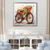 Bicycle Joyful Rides Pointillism I - Bicycle Canvas Wall Art