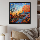 Bicycle Mosaic Spokes Pointillism - Bicycle Canvas Wall Art
