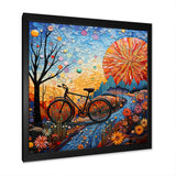 Bicycle Mosaic Spokes Pointillism - Bicycle Canvas Wall Art