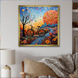 Bicycle Mosaic Spokes Pointillism - Bicycle Canvas Wall Art