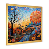 Bicycle Mosaic Spokes Pointillism - Bicycle Canvas Wall Art