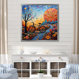 Bicycle Mosaic Spokes Pointillism - Bicycle Canvas Wall Art