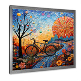 Bicycle Mosaic Spokes Pointillism - Bicycle Canvas Wall Art