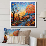 Bicycle Mosaic Spokes Pointillism - Bicycle Canvas Wall Art