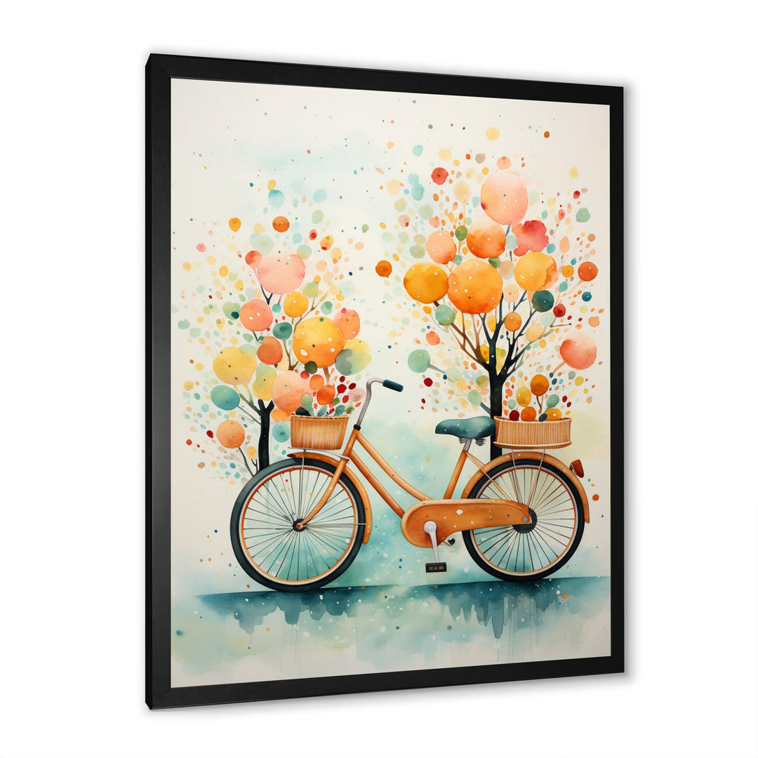Bicycle Peaceful Rides Pointillism - Bicycle Canvas Wall Art