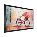 Bicycle Pedaling Memories Pointillism - Bicycle Canvas Wall Art