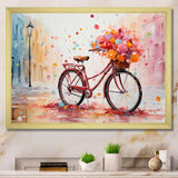 Bicycle Pedaling Memories Pointillism - Bicycle Canvas Wall Art