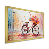 Bicycle Pedaling Memories Pointillism - Bicycle Canvas Wall Art