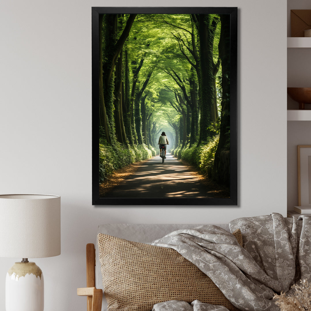 Bicycle Serene Bicycle Path I - Bicycle Canvas Wall Art