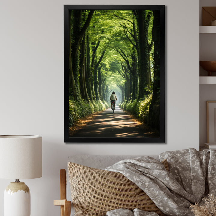 Bicycle Serene Bicycle Path I - Bicycle Canvas Wall Art