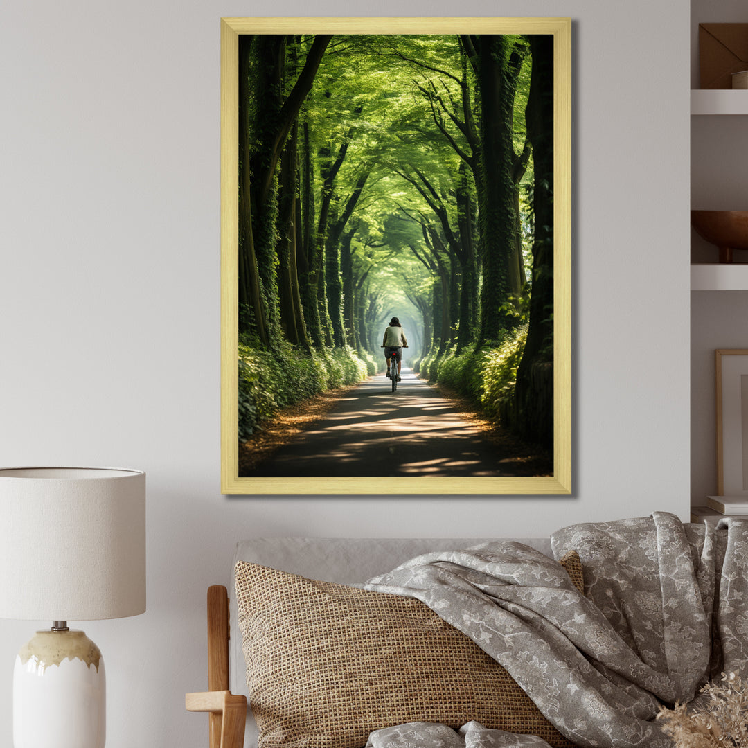 Bicycle Serene Bicycle Path I - Bicycle Canvas Wall Art