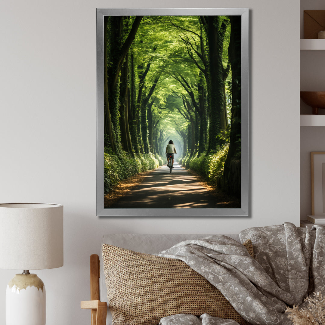 Bicycle Serene Bicycle Path I - Bicycle Canvas Wall Art