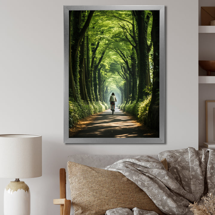 Bicycle Serene Bicycle Path I - Bicycle Canvas Wall Art