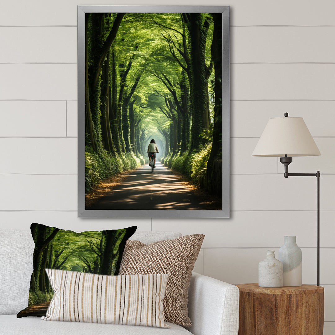 Bicycle Serene Bicycle Path I - Bicycle Canvas Wall Art