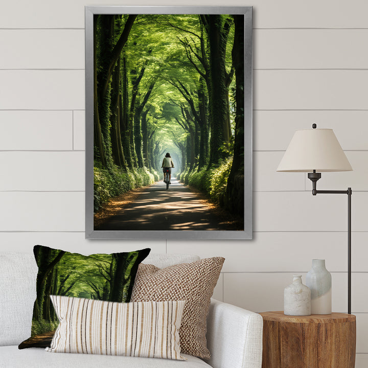 Bicycle Serene Bicycle Path I - Bicycle Canvas Wall Art