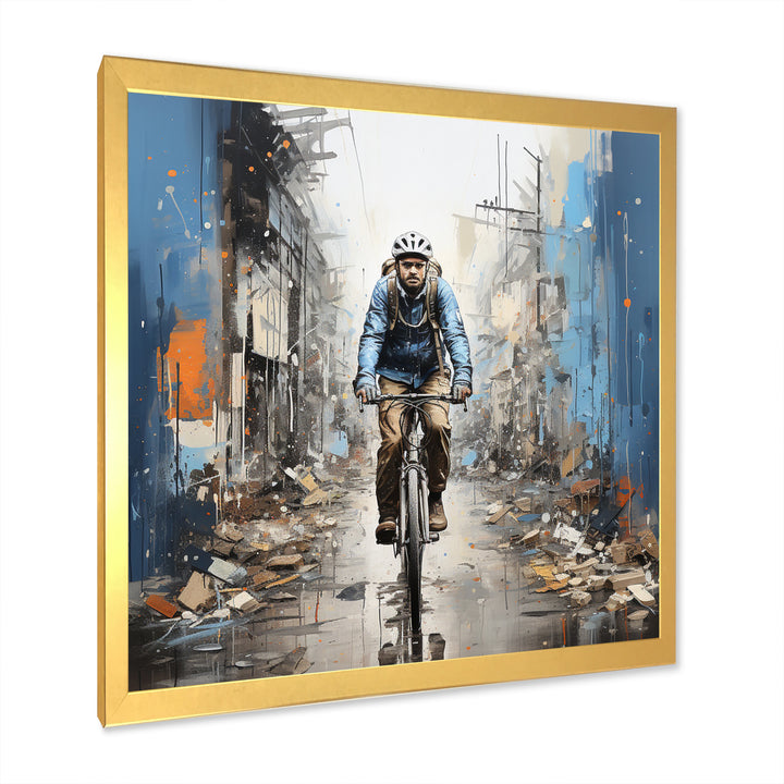 Bicycle Street Symphony Papercut - Bicycle Canvas Wall Art