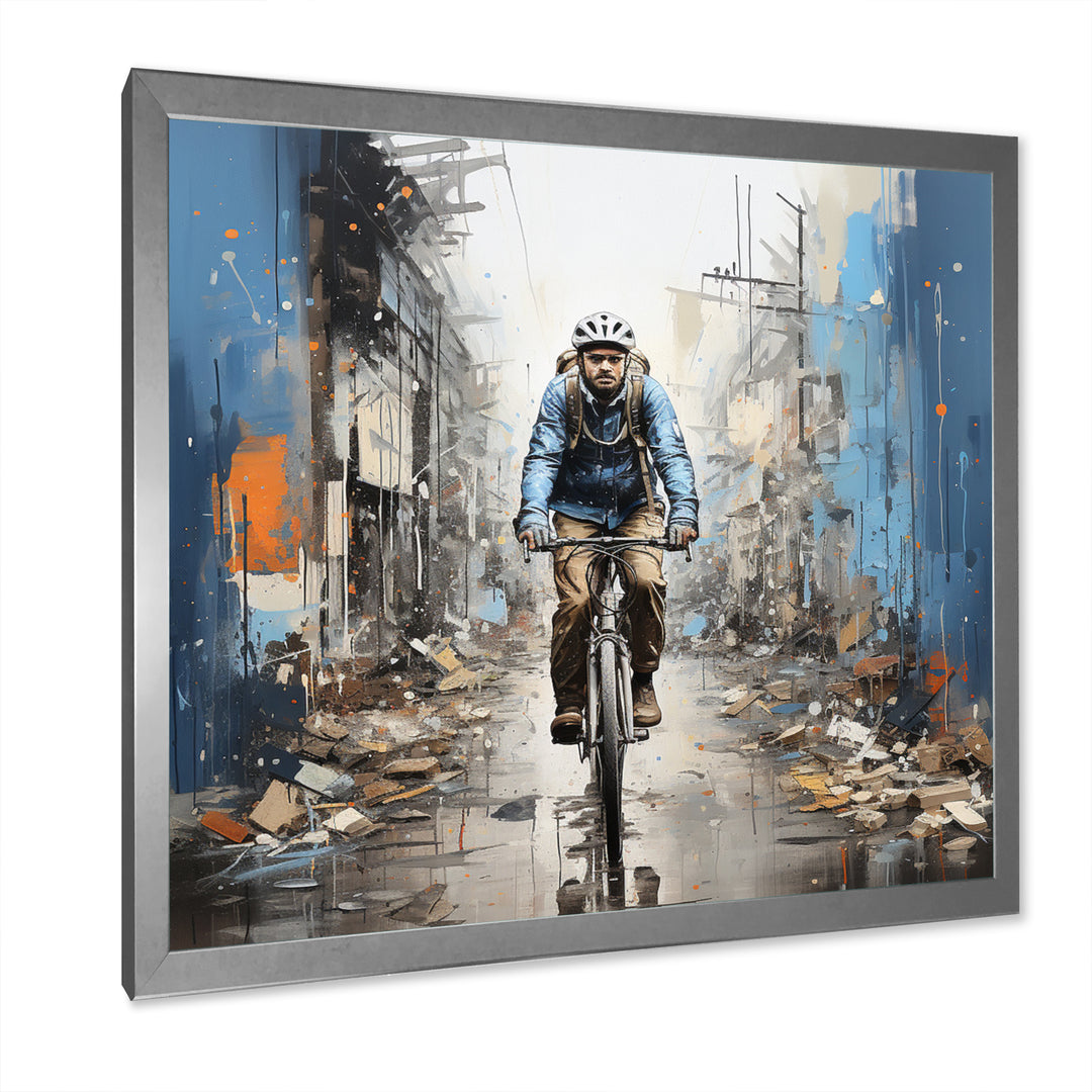 Bicycle Street Symphony Papercut - Bicycle Canvas Wall Art