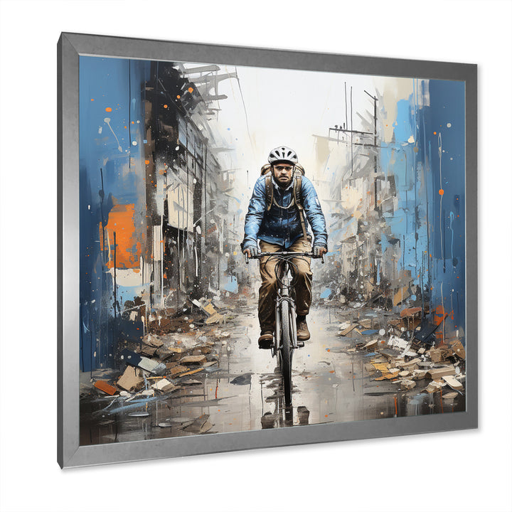 Bicycle Street Symphony Papercut - Bicycle Canvas Wall Art
