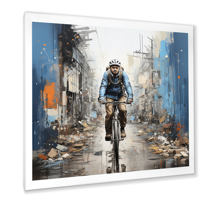 Bicycle Street Symphony Papercut - Bicycle Canvas Wall Art