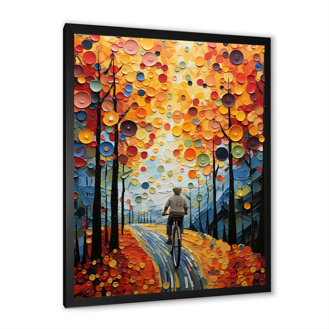 Bicycle Journey Pointillism - Bicycle Canvas Wall Art
