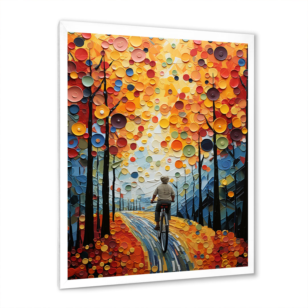 Bicycle Journey Pointillism - Bicycle Canvas Wall Art