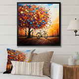 Bicycle Whirling Wheels Pointillism - Bicycle Canvas Wall Art
