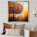 Bicycle Whirling Wheels Pointillism - Bicycle Canvas Wall Art