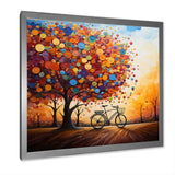 Bicycle Whirling Wheels Pointillism - Bicycle Canvas Wall Art