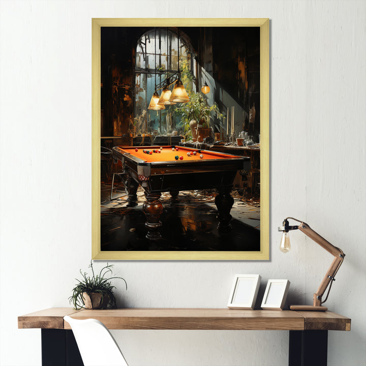 Billard Shadows In Motion I - Billiards Canvas Wall Art