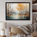 Birch Woods Golden Reflections I - Floral Canvas Wall Art