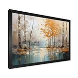 Birch Woods Golden Reflections I - Floral Canvas Wall Art