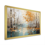 Birch Woods Golden Reflections I - Floral Canvas Wall Art