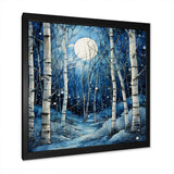 Birch Woods Mystic Moonlight I - Floral Canvas Wall Art