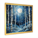 Birch Woods Mystic Moonlight I - Floral Canvas Wall Art